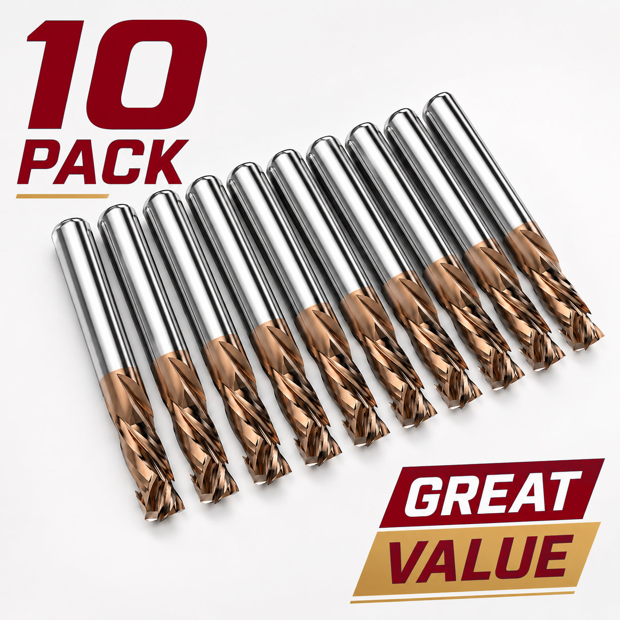 10 x 75mm 3-Flute Compression Cutter with TixCo3 (10Pk)